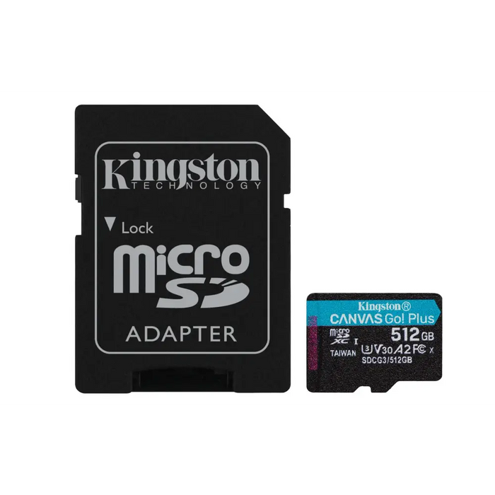 Kingston Technology 512GB microSDXC Canvas Go Plus 170R A2 U3 V30 Card + ADP - Памети