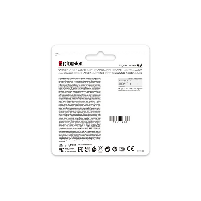Kingston Technology DataTraveler 128GB 80 M 200MB/s USB-C 3.2 Gen 1 - Памети USB<<<Памети<<<Компоненти<<<ALSO&&&USB
