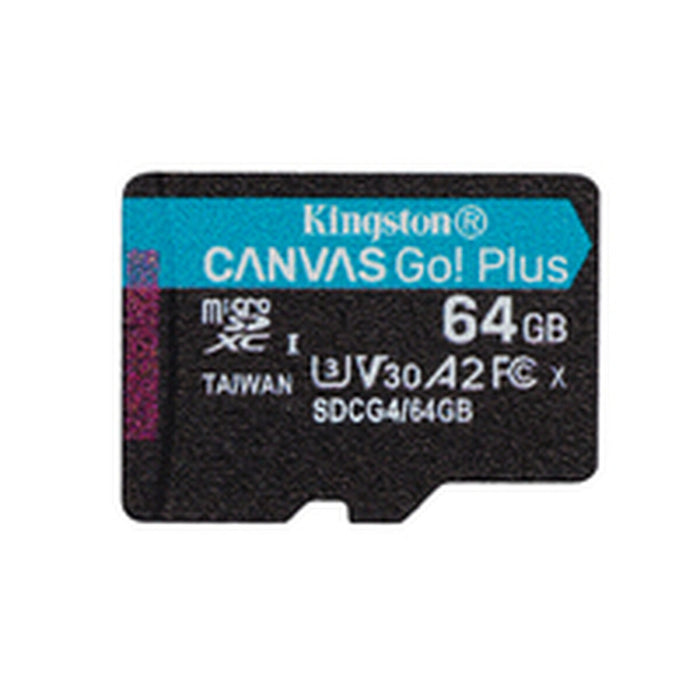 KINGSTON 64GB microSDXC Canvas Go Plus Gen4 200R A2 U3 Single Pack w/o ADP
