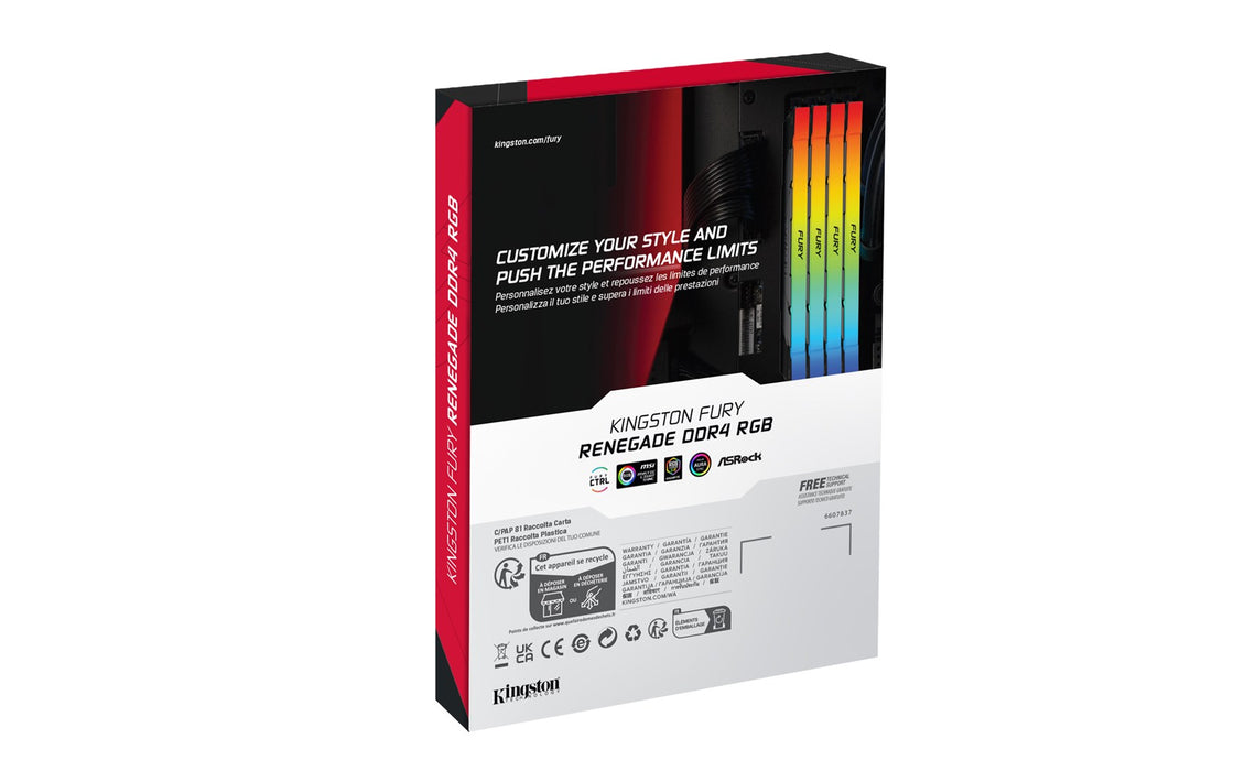 Kingston Technology FURY 16GB 4000MT/s DDR4 CL19 DIMM (Kit of 2) Renegade RGB