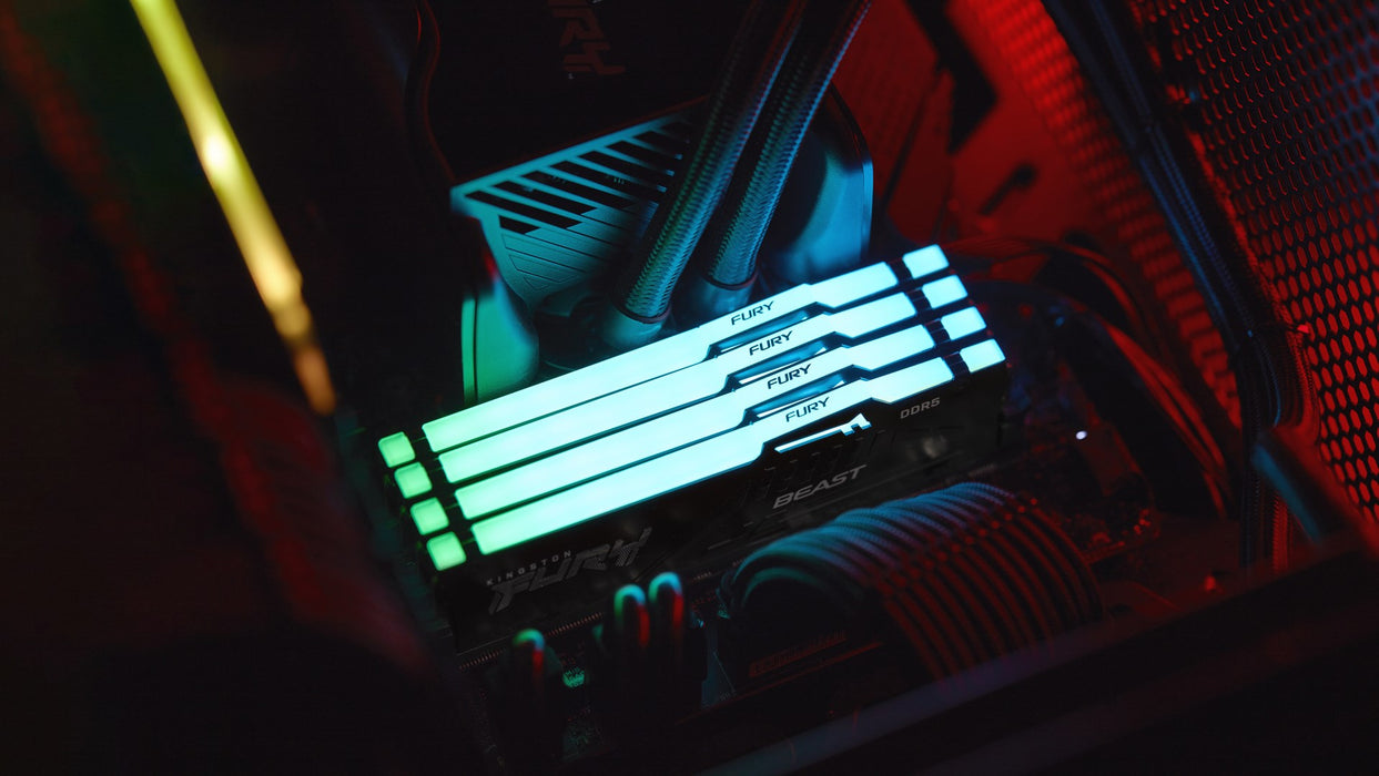 Kingston Technology FURY Beast 128GB 5600MT/s DDR5 CL40 DIMM (Kit of 4) RGB XMP