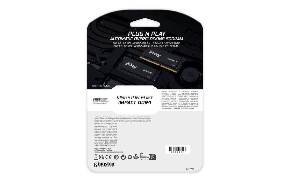 Memory Kingston FURY IMPACT 32GB SODIMM DDR4 PC4-25600 3200MHz CL20 KF432S20IB/32