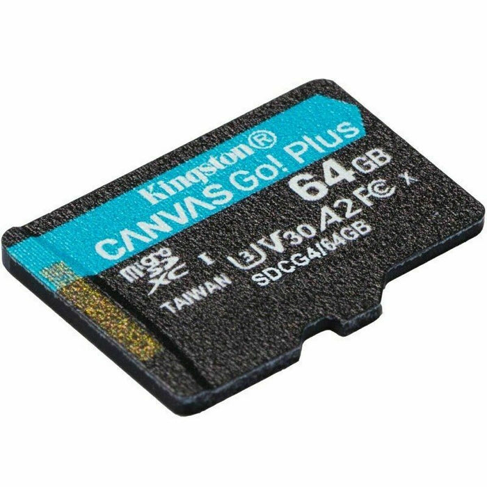 KINGSTON 64GB microSDXC Canvas Go Plus Gen4 200R A2 U3 Single Pack w/o ADP