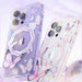 Kingxbar Butterfly Series magnetic case for iPhone 14 Plus MagSafe case with butterflies pink - Cell phone cases