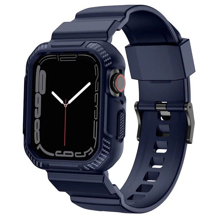 Kingxbar CYF106 2in1 armored case for Apple Watch SE 9 8 7 6 5 4 3 2 1 (41 40 38 mm) with strap blue - Cell phone cases