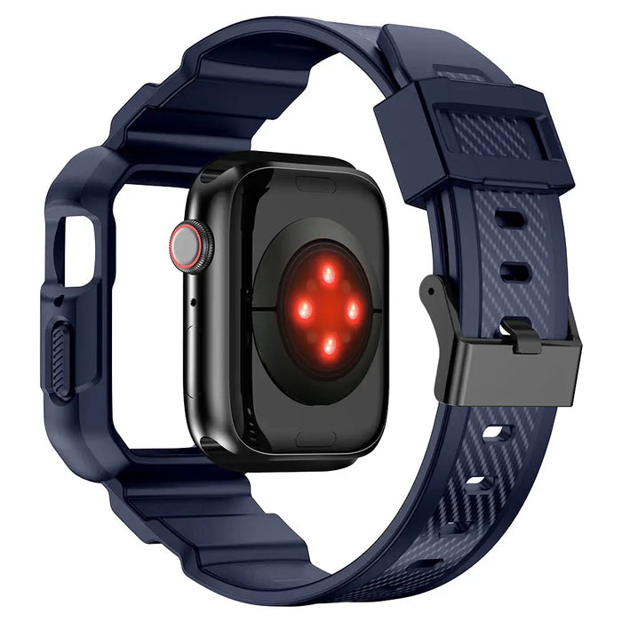 Kingxbar CYF106 2in1 armored case for Apple Watch SE 9 8 7 6 5 4 3 2 1 (41 40 38 mm) with strap blue - Cell phone cases