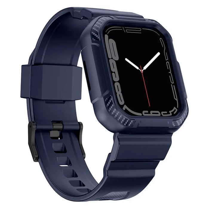 Kingxbar CYF106 2in1 armored case for Apple Watch SE 9 8 7 6 5 4 3 2 1 (41 40 38 mm) with strap blue - Cell phone cases