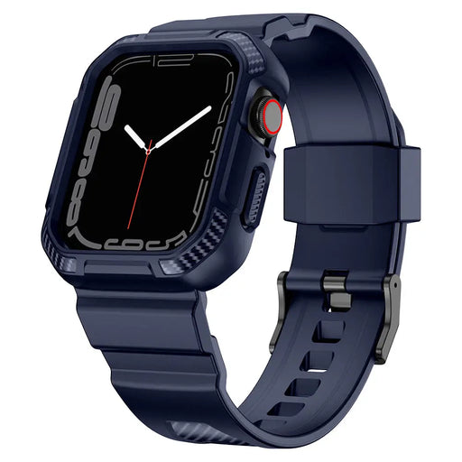 Kingxbar CYF106 2in1 armored case for Apple Watch SE 9 8 7 6 5 4 3 2 1 (41 40 38 mm) with strap blue - Cell phone cases