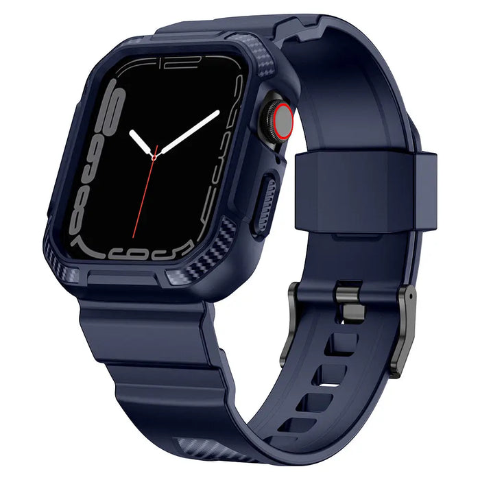 Kingxbar CYF106 2in1 armored case for Apple Watch SE 9 8 7 6 5 4 3 2 1 (41 40 38 mm) with strap blue - Cell phone cases