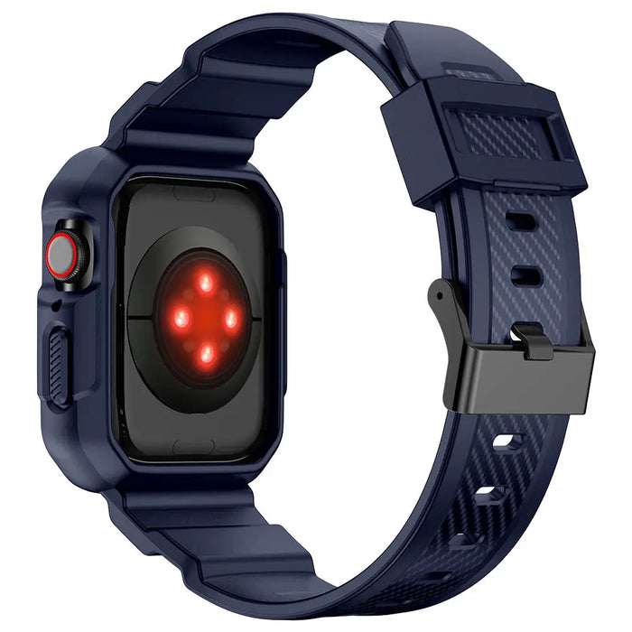 Kingxbar CYF106 2in1 armored case for Apple Watch SE 9 8 7 6 5 4 3 2 1 (41 40 38 mm) with strap blue - Cell phone cases