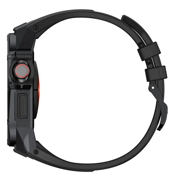 Kingxbar CYF140 2in1 Rugged Case for Apple Watch SE 6 5 4 (44 mm) Stainless Steel with Strap Silver - Cell phone cases