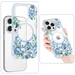 Kingxbar Flora Series magnetic case for iPhone 14 Plus MagSafe decorated with orchid flowers print - Cell phone cases