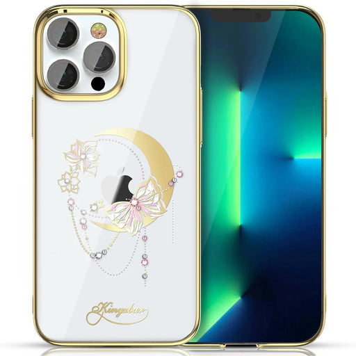 Kingxbar Moon Series luxury case with Swarovski crystals for iPhone 13 Pro gold (Butterfly) - Cell phone cases