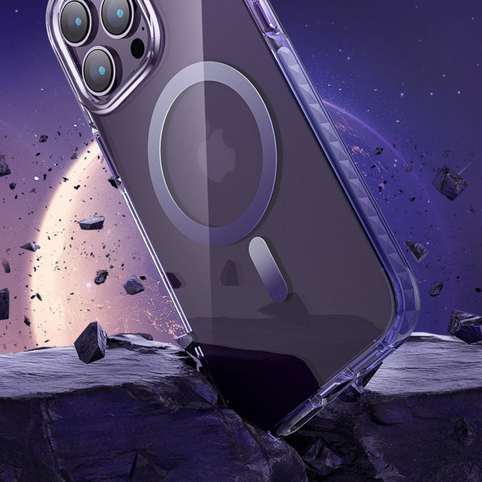 Kingxbar PQY Ice Crystal Series magnetic case for iPhone 14 Plus MagSafe purple - Cell phone cases
