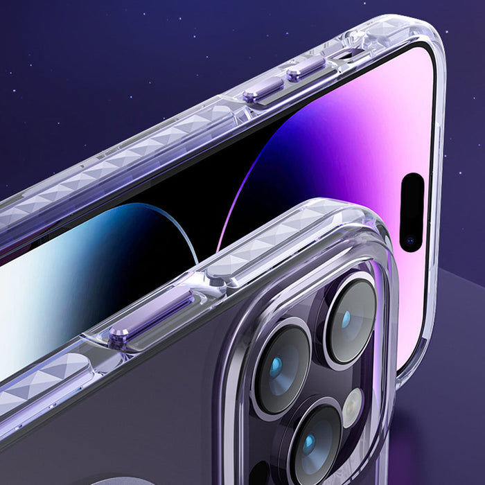Kingxbar PQY Ice Crystal Series magnetic case for iPhone 14 Plus MagSafe purple - Cell phone cases