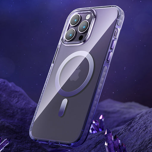 Kingxbar PQY Ice Crystal Series magnetic case for iPhone 14 Plus MagSafe purple - Cell phone cases