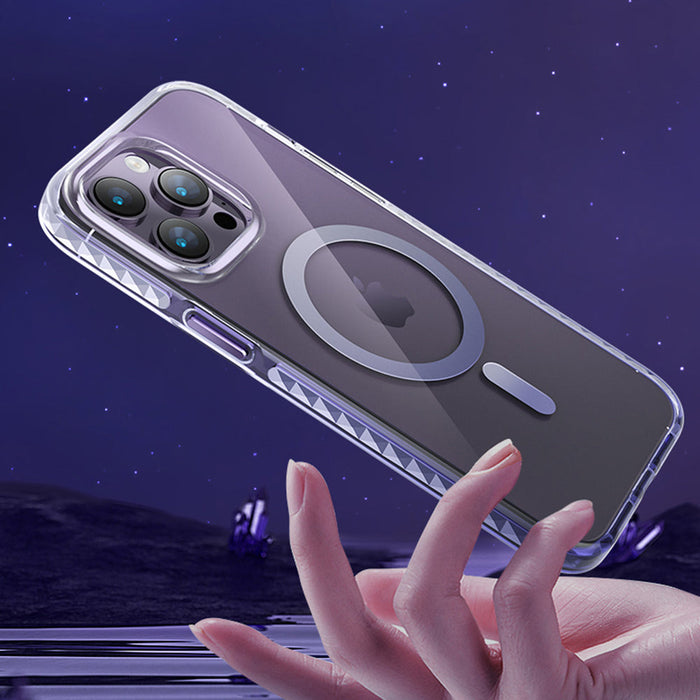 Kingxbar PQY Ice Crystal Series magnetic case for iPhone 14 Plus MagSafe purple - Cell phone cases