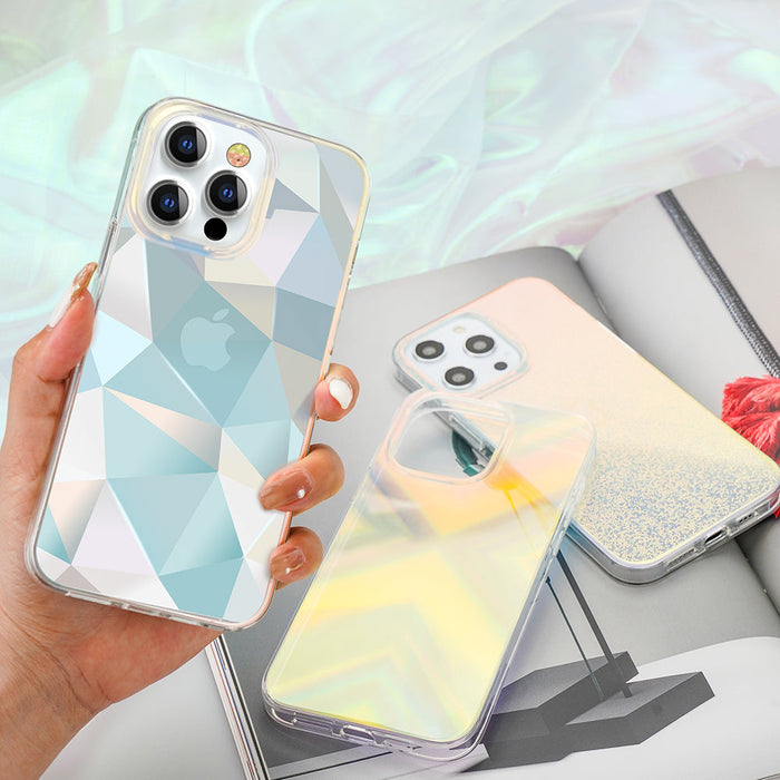 Kingxbar Streamer Series luxury elegant phone case for iPhone 13 Pro blue (Triangle) - Cell phone cases