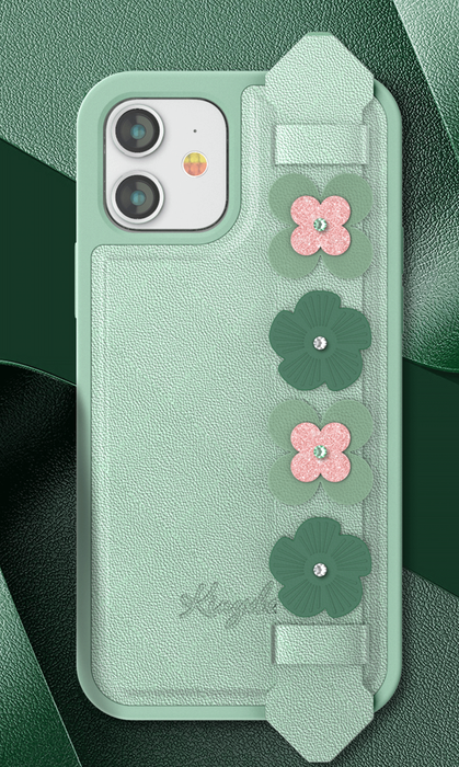 Kingxbar Sweet Series case decorated with original Swarovski crystals iPhone 12 mini green