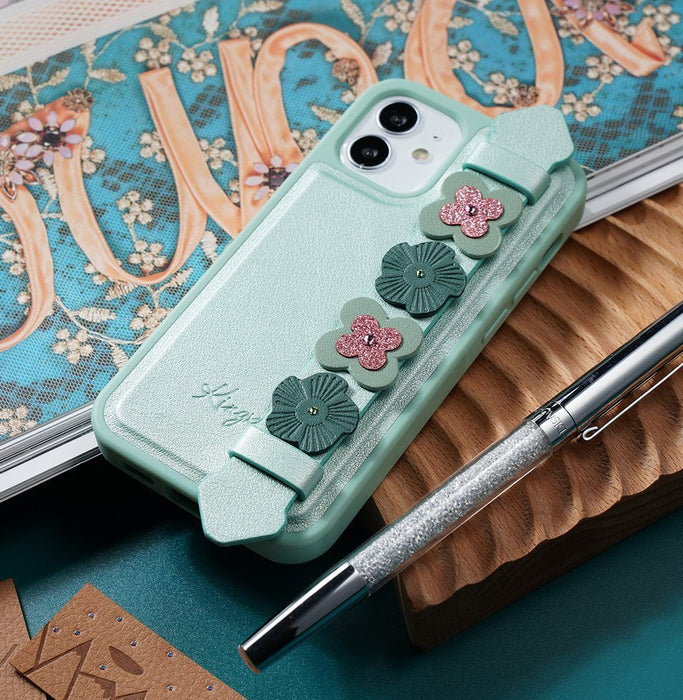 Kingxbar Sweet Series case decorated with original Swarovski crystals iPhone 12 Pro / iPhone 12 blue