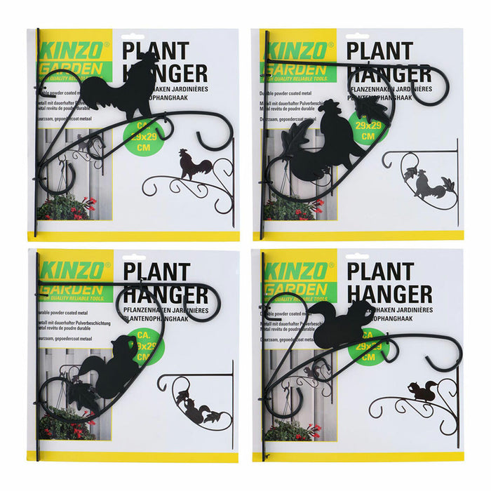 Wall Support for Hanging Flower Pots Kinzo Black Metal