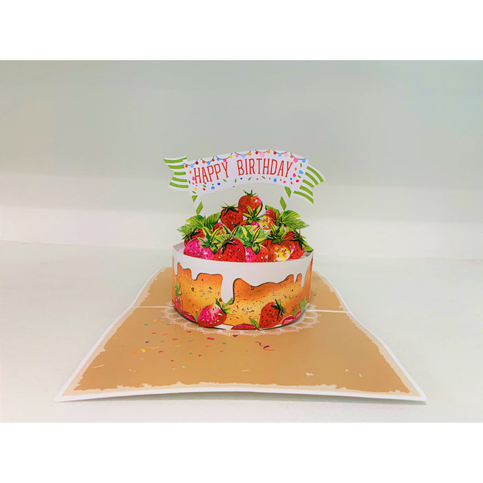 STRAWBERRY CAKE POP-UP CARD "STRAWBERRY CAKE" KIRIORI 10741