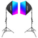 Kit Neewer NK800 two softboxes + bulbs RGB 24W 2700-6500K + tripods + barndoors - Lamps<<<Photo studio<<<Photo