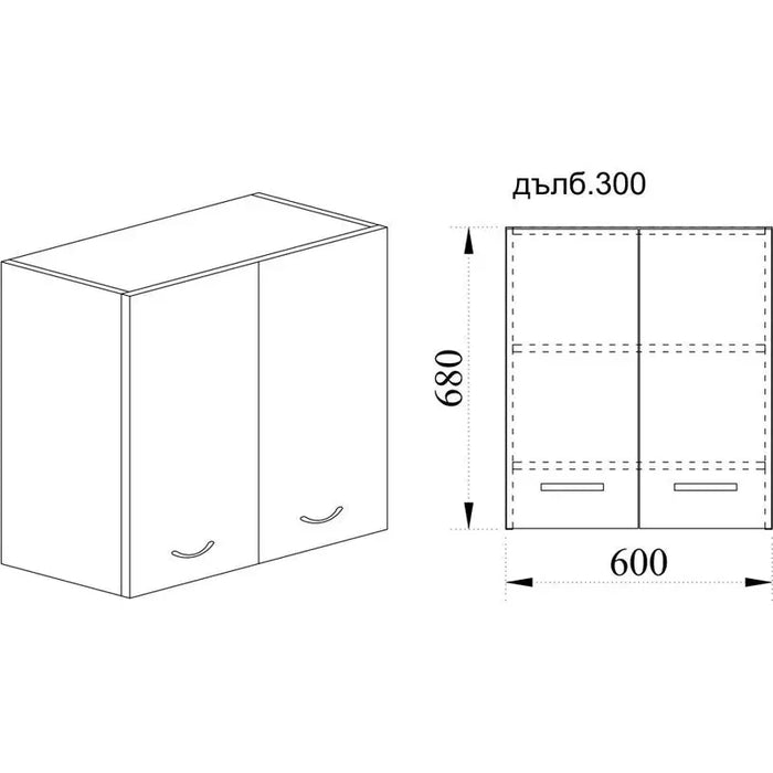 KITCHEN CABINET UPPER ROW FOR HOOD IRIM 60X30X68 CM. - Модулни кухни<<<Кухненски мебели<<<Кухня<<<Praktiker