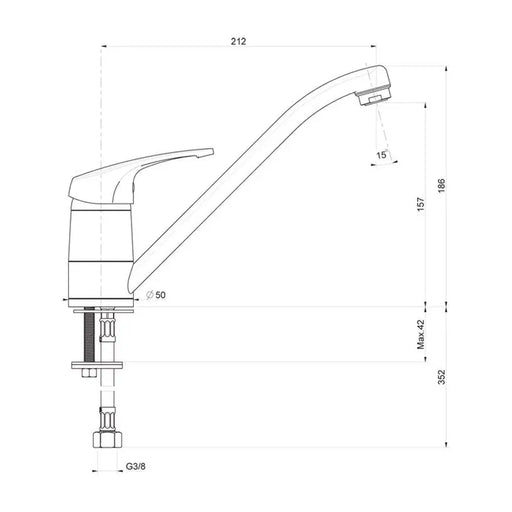 KITCHEN MIXER CHROME FAT 08905-0005 - Смесители за кухня<<<Кухня<<<Praktiker