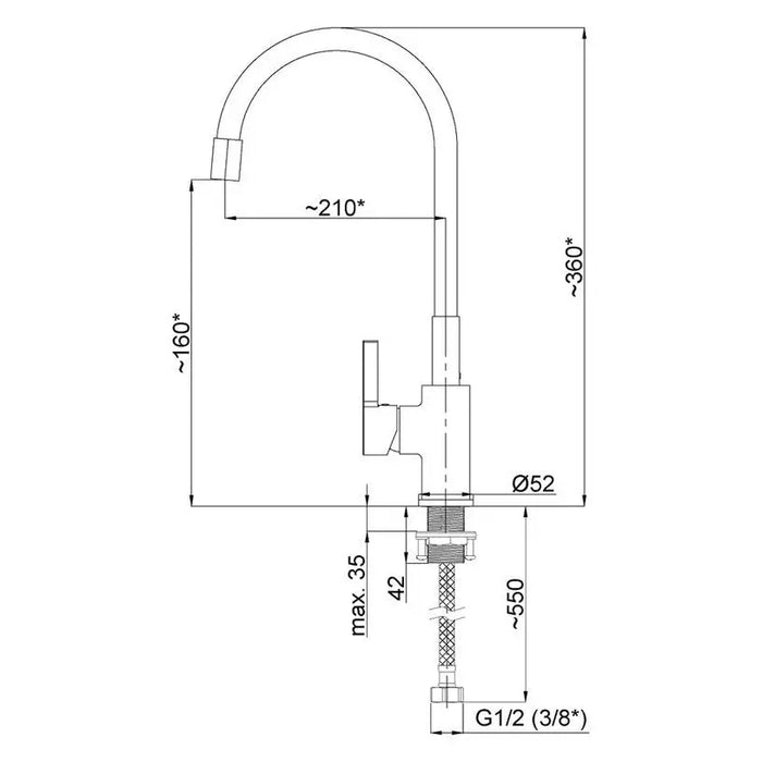 KITCHEN MIXER WITH MOVABLE ARM RUBINETA FLEXY-33 RED - Смесители за кухня<<<Кухня<<<Praktiker