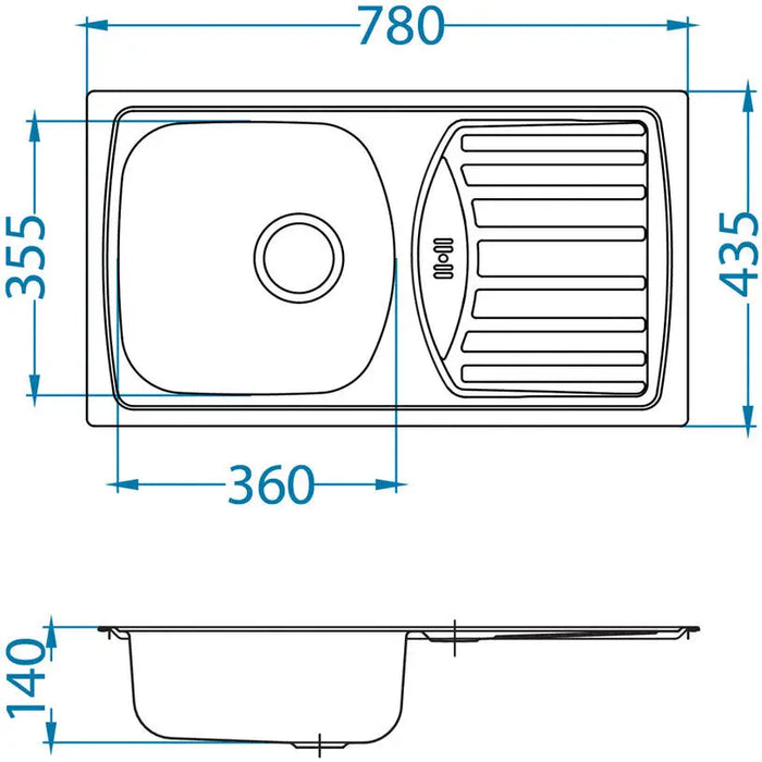 KITCHEN SINK ALVEUS BASIC 150 LEFT 78X43.5X14 CM. - Кухненски мивки<<<Кухненски мивки<<<Кухня<<<Praktiker