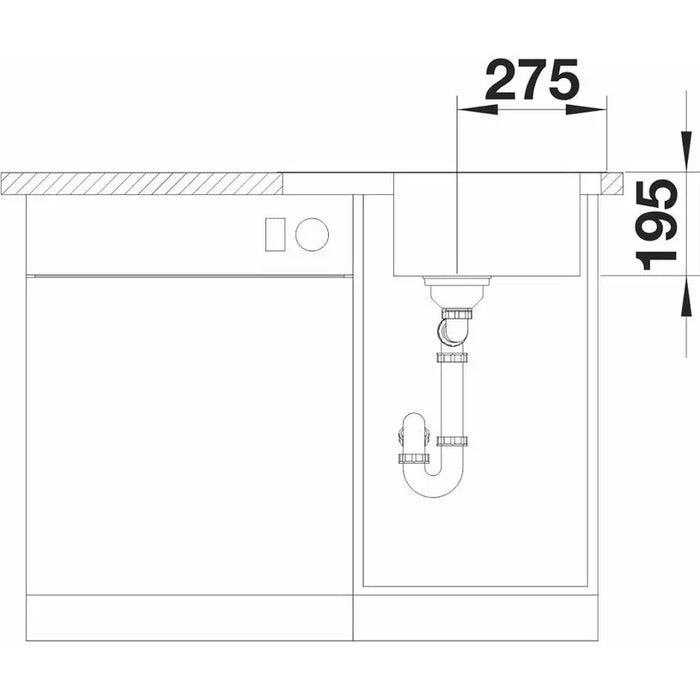 KITCHEN SINK BLANCO DINAS 45S MINI LEFT 60X50 CM. - Кухненски мивки<<<Кухненски мивки<<<Кухня<<<Praktiker&&&Кухненски