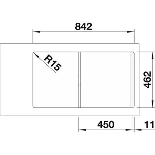 KITCHEN SINK BLANCO FLEX PRO 45S LEFT 86X48X15.5 - Кухненски мивки<<<Кухненски мивки<<<Кухня<<<Praktiker&&&Кухненски