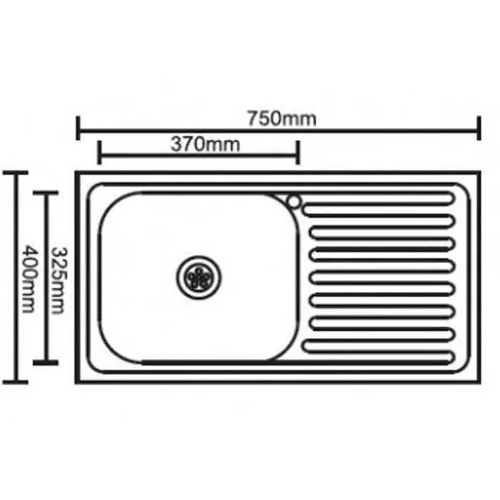 KITCHEN SINK INTER CERAMIC ICK 7540 LEFT 75X40X15 CM. - Кухненски мивки<<<Кухненски