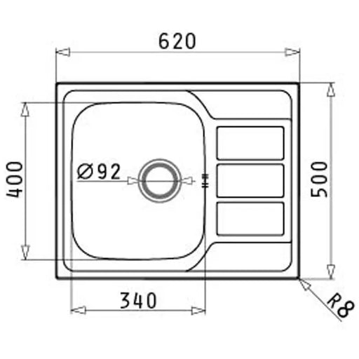 KITCHEN SINK PYRAMIS ATHENA 62X50X18 CM. - Кухненски мивки<<<Кухненски мивки<<<Кухня<<<Praktiker&&&Кухненски