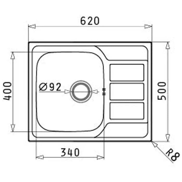 KITCHEN SINK PYRAMIS ATHENA 62X50X18 CM. - Кухненски мивки<<<Кухненски мивки<<<Кухня<<<Praktiker&&&Кухненски