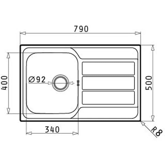 KITCHEN SINK PYRAMIS ATHENA 79X50X18 CM. - Кухненски мивки<<<Кухненски мивки<<<Кухня<<<Praktiker&&&Кухненски