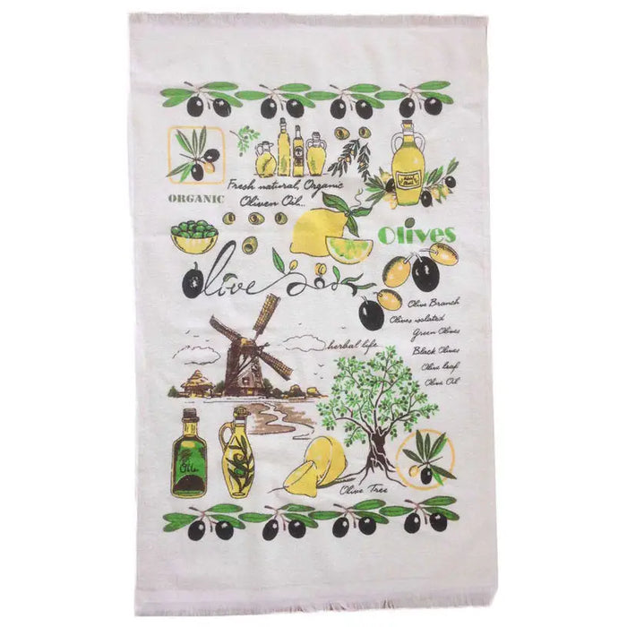 KITCHEN TOWEL 40X60 CM. FRINGED AND PRINTED - Аксесоари<<<Текстил за кухня<<<Мебели и