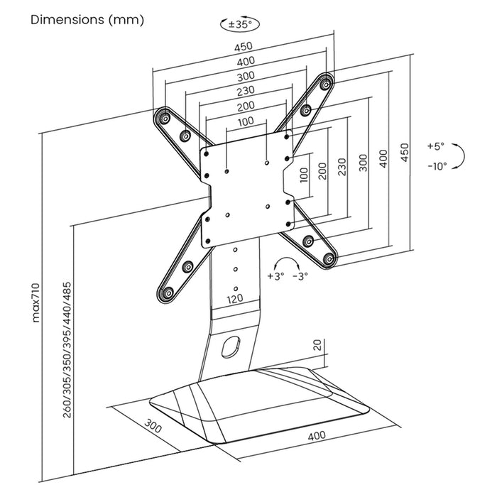 TV Stand KIVI MOTION BLACK
