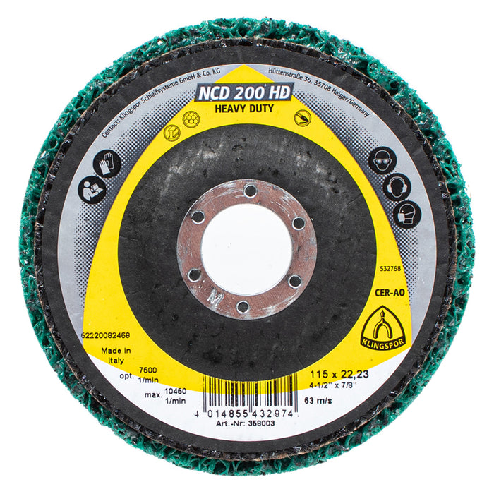 CLEANING DISC 115X22.23 MM KLINGSPOR NCD 200 HEAVY DUTY