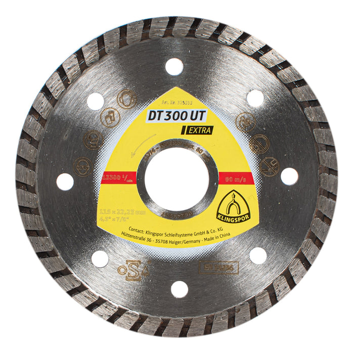 DIAMOND DISC FOR NON-METAL CUTTING KLINGSPOR TURBO 115x1.9x22.23