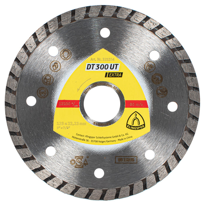 DIAMOND DISC FOR NON-METAL CUTTING KLINGSPOR TURBO 125x1.9x22.23