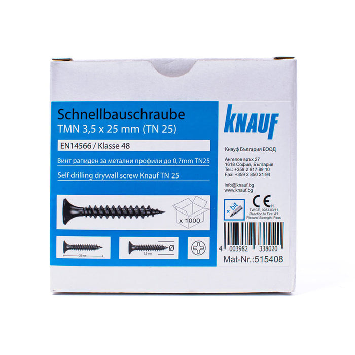 RAPID SCREWS KNAUF TN 25MM 1000 PCS/BOX
