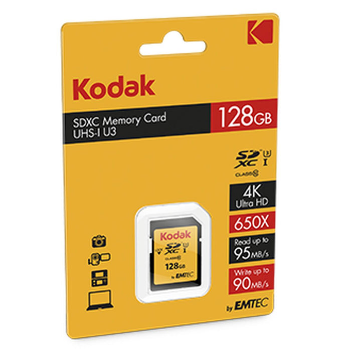 Micro SD Memory Card with Adaptor Kodak EKMSD128GXC10HPRK 128 GB