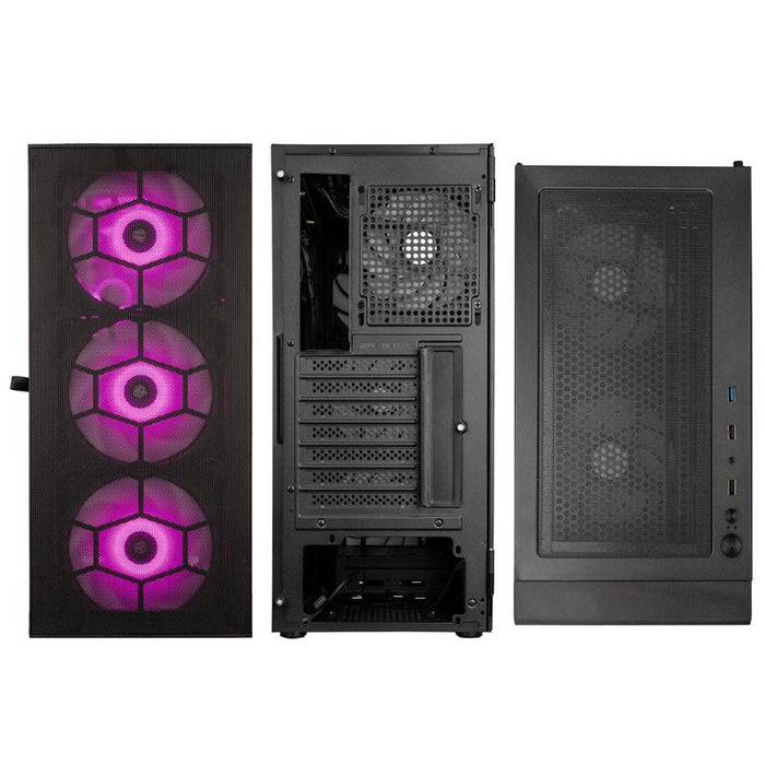 Kolink Observatory HF Mesh ARGB TG Mid-Tower Box, Black