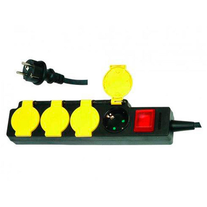 POWER SUPPLY WITH FOUR SOCKETS WITH CABLE KONEKTO 4GN WRENCH 5M DZ IP44 VAGLOUS