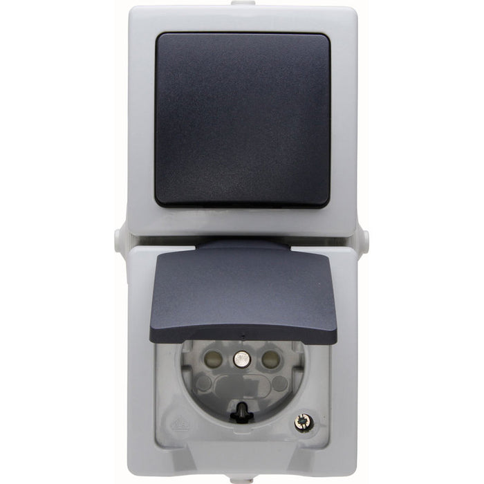 DOUBLE COMBINATION IP44 CONTACT AND SINGLE KEY GRAY KOPP NAUTIC