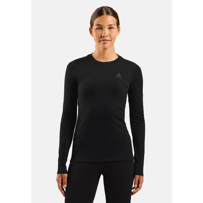 Koszulka damska ODLO Merino 160 BL Top Crew Neck l/s roz. S Czarna - Thermoactive underwearODM-BTE<<<Military
