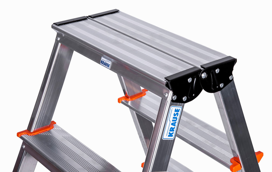 Krause Dopplo double-sided step ladder silver