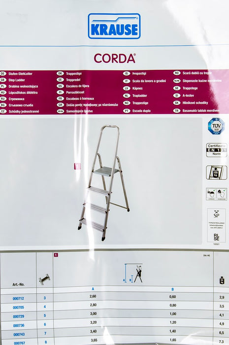 CORDA DOMESTIC ALUMINUM LADDER 4 STEPS 000705 KRAUSE